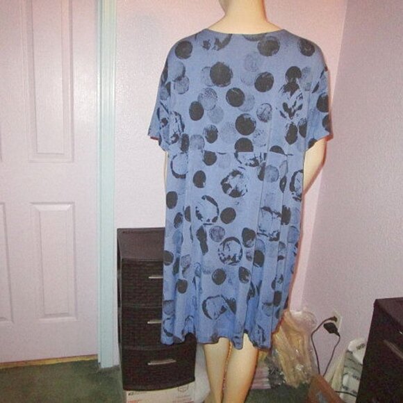 Bryn Walker Maya Dress Size L Pockets Stretch Short Sleeves Lagenlook Artsy Boho - Picture 9 of 12